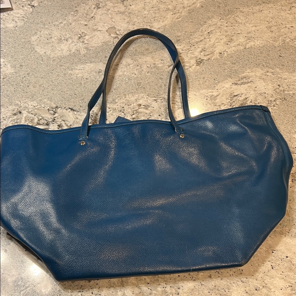 COACH glossy blue Leather Tote – (Slouchy & Soft) - Picture 14 of 15